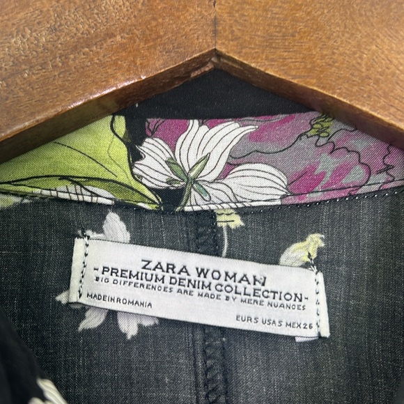 Zara - Black Colorful Floral Button Down Lightweight Long Sleeve Maxi Dress SZ S - Picture 8 of 12